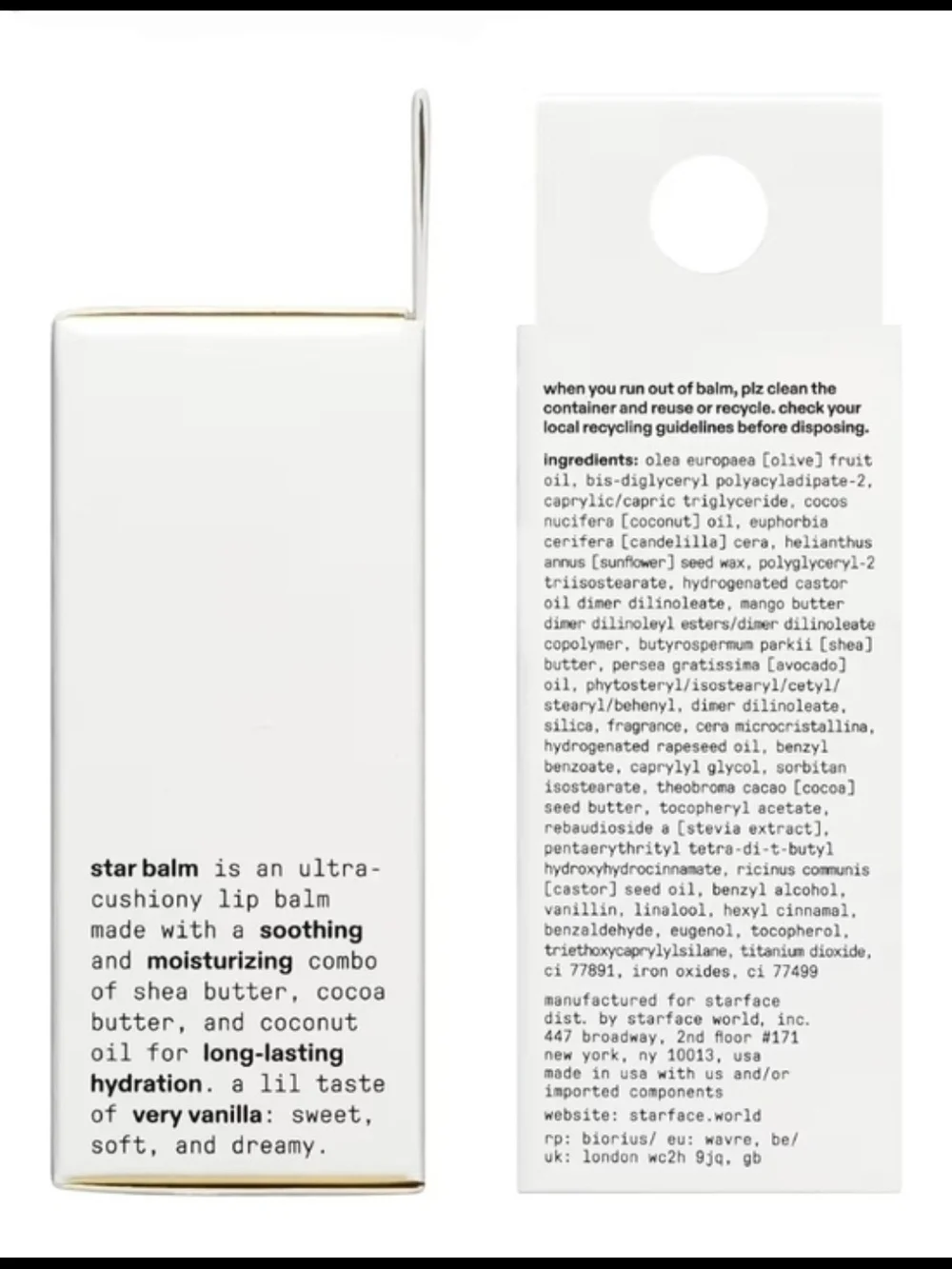 Star Balm Very Vanilla & Starfruit Lip Balm Duo - 0.15 Oz BNIB